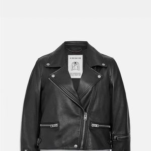 100% lamb leather Coach Biker jacket, in size zero (fits more like a size 2).